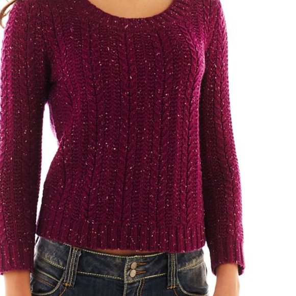 Arizona Jean Co. Purple Paragon 3/4 Sleeve Sweater - Picture 1 of 4